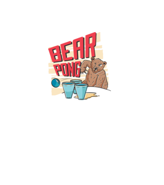 Bear Pong model negru pe tricou
