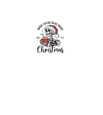 Dead inside, but it's christmas Alb model alb pe tricou