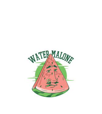 Water Malone model alb pe tricou