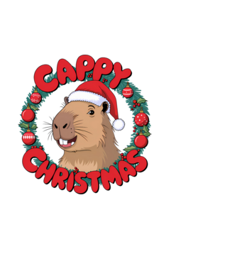 Cappy Christmas 1 model alb pe tricou