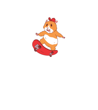 Hamster Skateboarder model albastru jeanși pe tricou