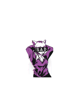 Anime fată tristă model nisipiu pe tricou