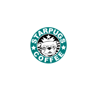 Starpugs Coffee model negru pe tricou