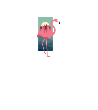 Flamingo Design model alb/roșu pe tricou