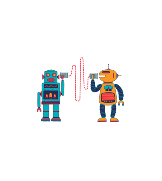Walkie Talkie Robot model alb pe tricou