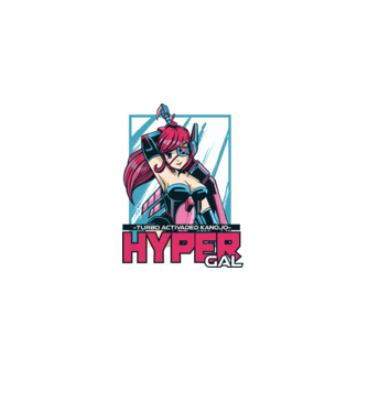 Hyper Gal - Fată Anime model negru pe tricou
