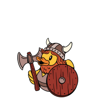 Rățușcă de cauciuc Viking model turcoaz pe tricou