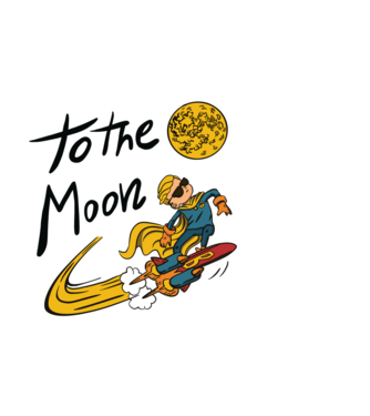 To the Moon Bitcoin model alb pe tricou