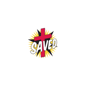 Saved Isus Cruce model alb pe tricou