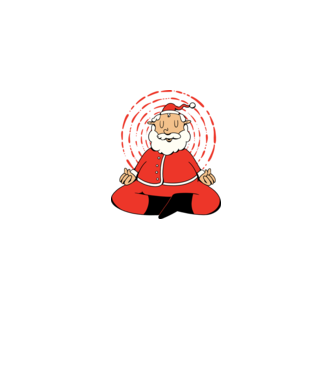 Moș Crăciun meditând model alb pe tricou