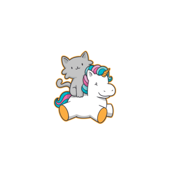 Unicorn Cu pisică model mov pe tricou