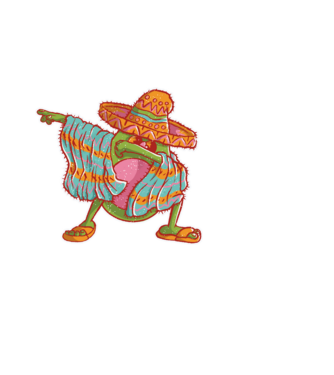 Avocado mexican DAB model alb pe tricou