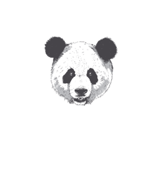 Cap de panda model alb pe tricou