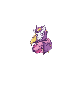 Școlăriță Unicorn model liliachiu pe tricou