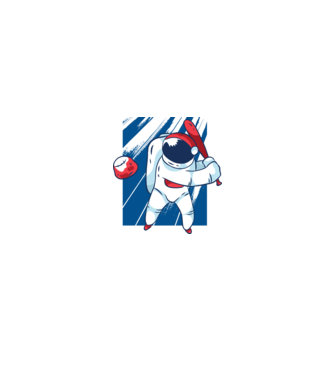 Baseball Astronaut model negru pe tricou