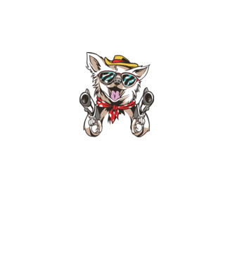 Chihuahua cu Pistol model alb pe tricou