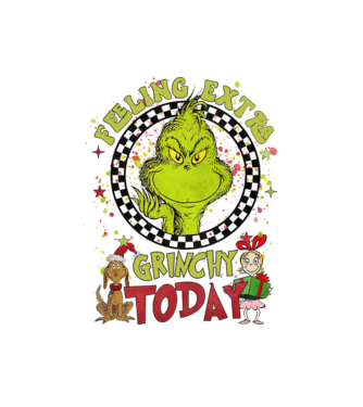 Feeling extra Grinchy today - Grinch model alb pe tricou