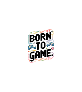 Born to Game Pixel Alb model nisipiu pe tricou