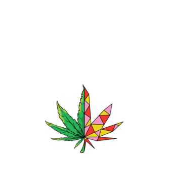 Frunză de marijuana model alb pe tricou