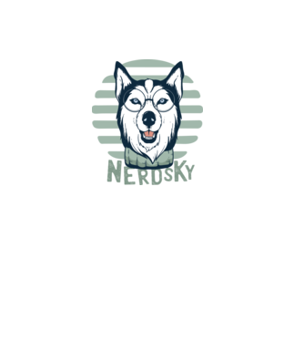 Nerdsky Husky model negru pe tricou