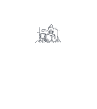 Fată Bateristă model alb pe tricou