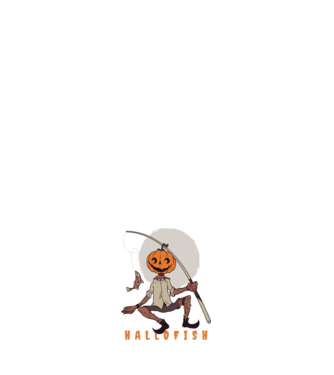Hallofish - Pescar Halloween model negru pe tricou