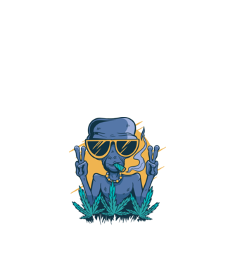Alien drogat model negru pe tricou