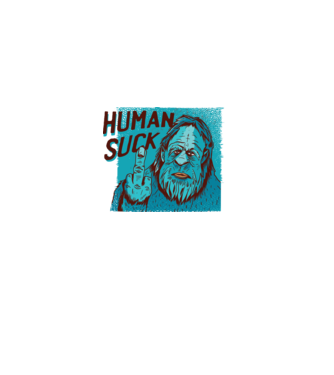 Human Suck - Yeti spune tricou amuzant antisocial model alb pe tricou