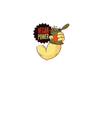Putere vegan model albastru închis pe tricou