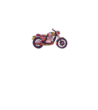 Motociclist Hippi model negru pe tricou