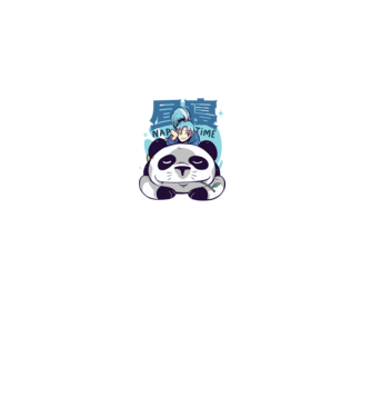 Anime Panda relaxare model alb pe tricou