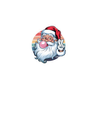 Bubble gum santa model negru pe tricou