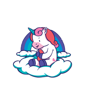 Unicorn Baby model alb pe tricou