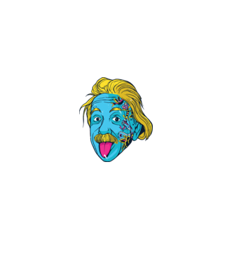 Hippy Albert Einstein model alb pe tricou