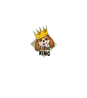 I love my king - Cavalier King Charles tricou cu câine Cocker Spaniel model albastru jeanși pe tricou