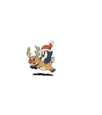 pinguin reindeer cristmas model alb pe tricou