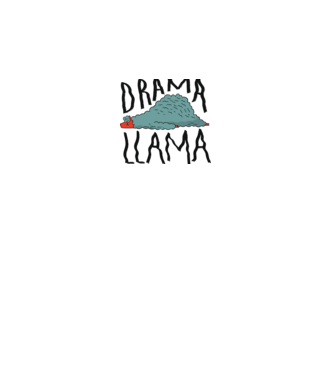 Dramă Lama model alb pe tricou