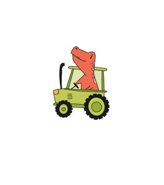 Tractor dinozaur model nisipiu pe tricou
