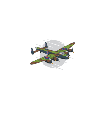 Avion bombardier Lancaster model negru pe tricou