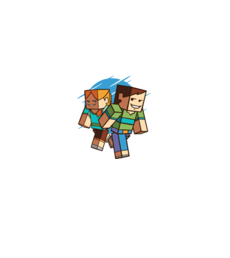 Caractere Minecraft model alb pe tricou