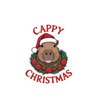 Cappy Christmas 2 model alb pe tricou