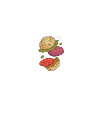 Burger lună model negru pe tricou