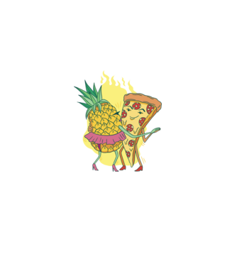 Pizza cu ananas Dragoste model  pe tricou