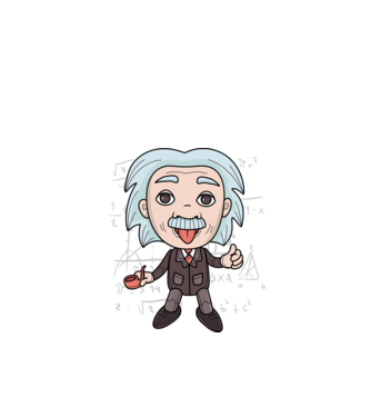 Caricatură Einstein model negru pe tricou