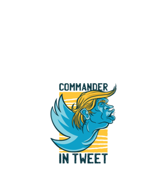 Commander in Tweet - Trump model alb pe tricou