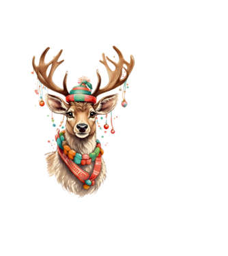 Festive Reindeer model albastru deschis pe tricou