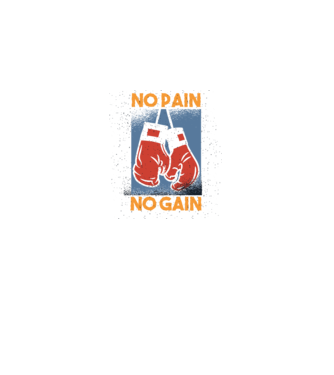 No pain no gain box model negru pe tricou