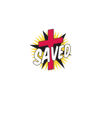 Saved Isus Cruce model alb pe tricou