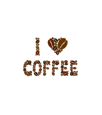 I Love Coffee model alb pe tricou