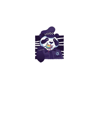Panda polițist cu acadea model gri pe tricou